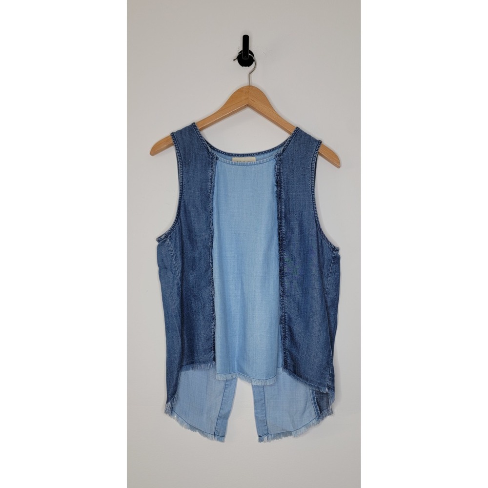 Anthropologie Cloth &‎ Stone Chambray Split Back Tank Women's Size Small